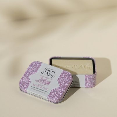 Savon d'Alep Prestige Rose de Damas et Oud 100g - Boite Métal