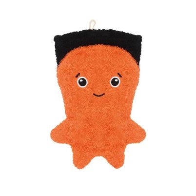 FURNIS Gant de toilette en coton BIO - Pieuvre orange