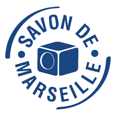 Logo UPSM, certification, écrit "Savon de Marseille"