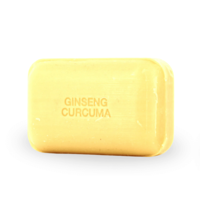 Savon Bien-être d'Orient au ginseng curcuma, de couleur jaune-orangée