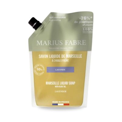 Liquid Marseille soap, 1L refill pouch, lavender-scented